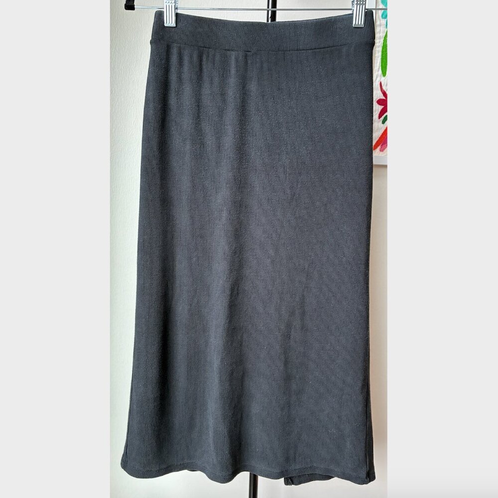 Marine Layer	Black Ribbed Sweater Midi Skirt - Size S